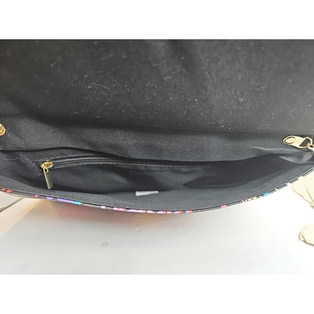 NEW GRAFFITI GLAM CLUTCH 11.25" W x 7.5" H with 23" Gold Tone Shoulder Strap - Picture 7 of 9